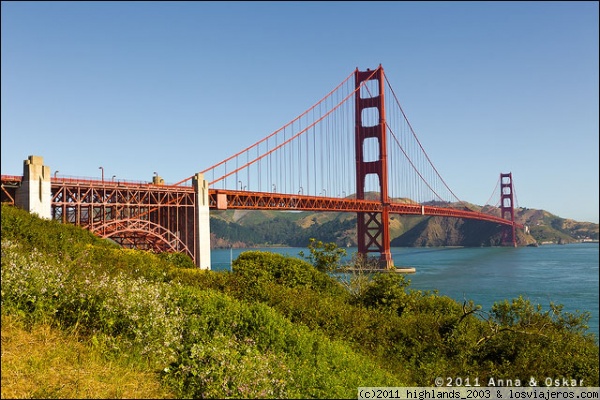 Puente Golden Gate - San Francisco
Un poco más abajo del mirador, se tienen unas bonitas vistas del puente.
