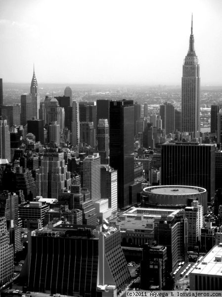 Empire State en blanco negro, Nueva York
Vista aérea de la isla de Manhatan
