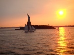 Liberty at sunset