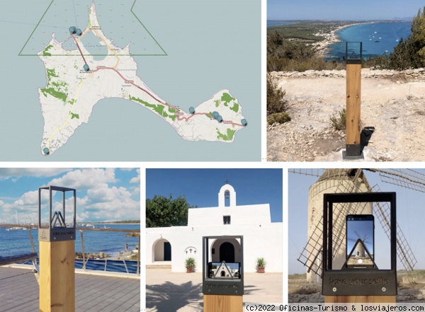 Ruta fotográfica en Formentera - Islas Baleares
lugares más bellos y emblemáticos unos soportes donde colocar los teléfonos móviles y poder tomar así, de forma sencilla, una autofoto de recuerdo que muestre el mejor encuadre del entorno natural o patrimonial
