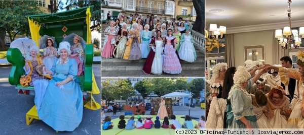Festival Ilustrado - Ferrol, A Coruña
Los ferrolanas y los ferrolanos visten trajes de época, danzan al son de los minués o bailes ilustrados.

