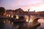 Night at the bridge Sant  'Angelo in Rome
