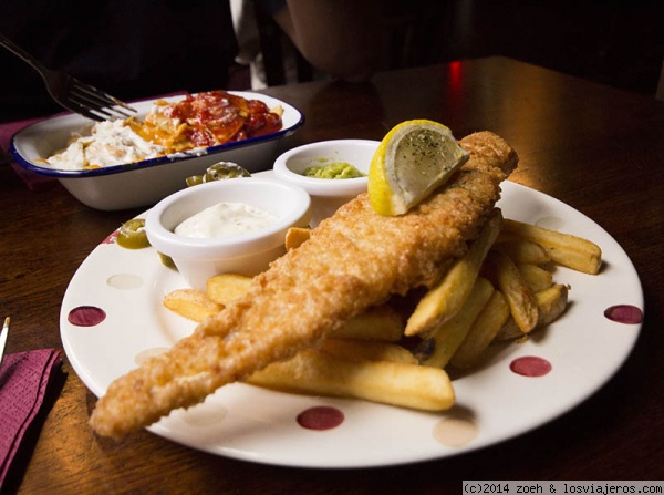 Fish & Chips
Fish & Chips en Rose&Crown, en Rose Street (Edimburgo)
