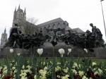 Estatua de los Hermanos Van Eyck
Estatua, Hermanos, Eyck, Gante, Catedral, Bavón, fondo