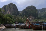 Península de Railay
Península, Railay, Típicos, Tailandia, barcos, long, tail, boats