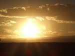 sunset at Atacama salt lake