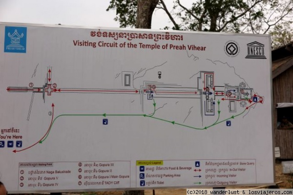 Circuito de visita en Preah Vihear Camboya
Templo Preah Vihear,  templo hindú del siglo XI, declarado por la Unesco como Patrimonio de la Humanidad.
