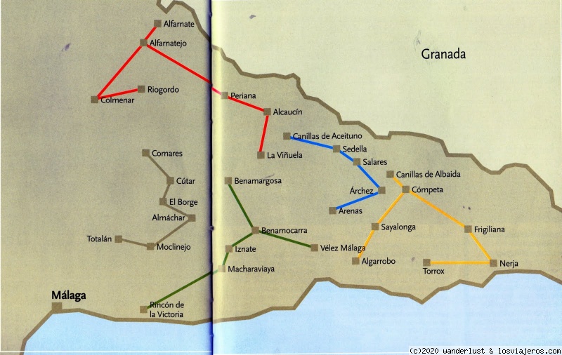 mapa Rutas por la Axarquía (Málaga) - Viaje a La Axarquía - Costa del Sol, Málaga - Foro Andalucía