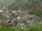 Vista de Conques desde el mirador de Bancarel
románico, Francia, Aveyron, Midi Pyrénées, Bancarel, miradores