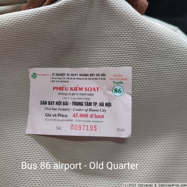 Bus 86 - Hanoi
Traslado Aeropuerto-Hanoi centro
