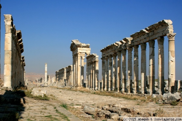 Apamea, Siria
Estas maravillosas ruinas romanas han sido dañadas en los enfrentamientos sirios. La foto es de 2010, antes del conflicto
