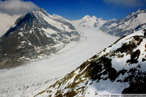 Glaciar Aletsch
Uno de los más espectaculares y accesibles glaciares alpinos es éste en Suiza
