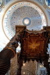 Dome of Michelangelo and Bernini canopy in St. Peter's Basilica, Rome,