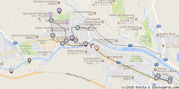 Nikko by adictosaljetlag
Mapa con todos los sitios que nosotros visitamos en Nikko y algún otro que llevábamos anotado pero que al final no vimos
