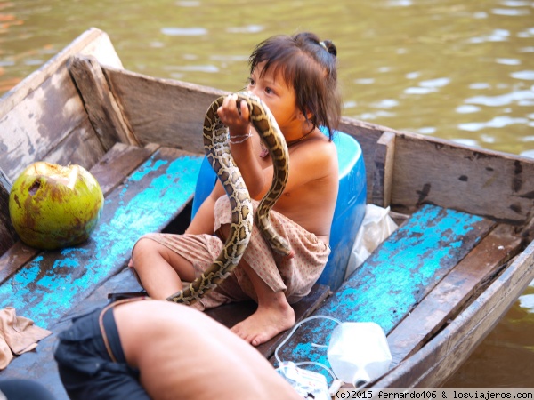 Lago Tonle Sap en Camboya
Niño jugando con un reptil, Lago Tonle Sap en Camboya

