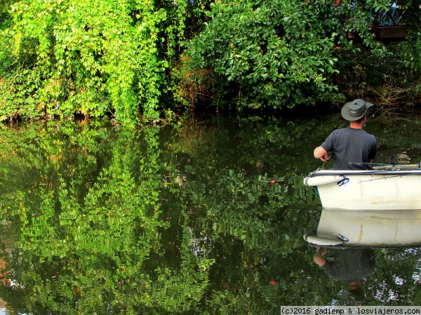 Pescando en el río Wey (Surrey)
Pescando en el río Wey, afluente del Támesis, entre Guildord y Weybridge.
