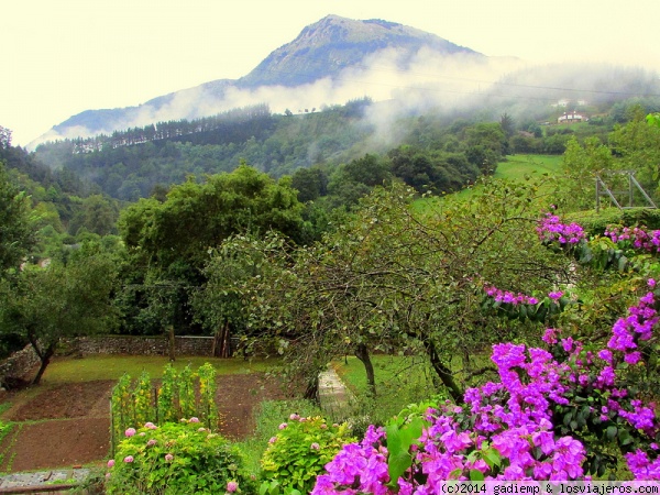 Buganvilla, huerta y monte Izarraitz
El Monte Izarraitz visto desde Zestoa (Gipuzkoa)
