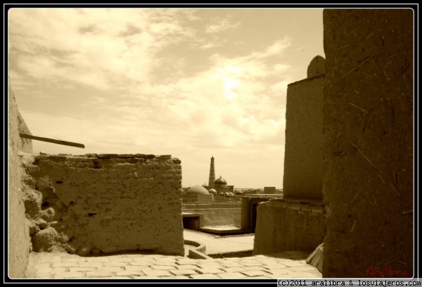Khiva, detalle.
Khiva es una claro ejemplo de la influencia musulmana en la arquitectura de Asia Central.
