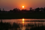 Atardecer en el Delta del Okavango.
