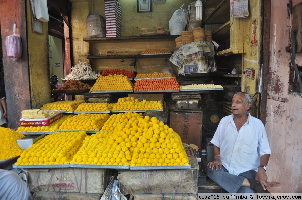 Vendedor de dulces Jaipur
Dulces de azafran, leche de bufala, miel, etc..
