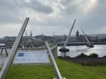 Peace Bridge, en Derry
Peace, Bridge, Derry, Puente, Foyle, ciudad, cruza, río