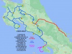Mapa con la ruta hecha en Costa Rica