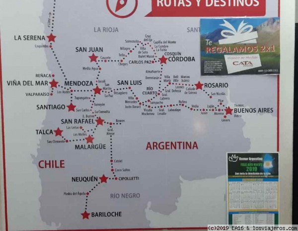 ruta Cata bus
cartel de empresa de bus  destinos donde llega dicha empresa
