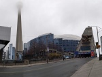 Rogers Center y CN Tower cubierta por la niebla
Toronto, Canada, Ontario