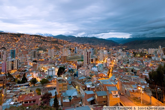 La Paz anocheciendo
Panorámica de La Paz
