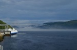 Ferry de Tadoussac
Ferry, Tadoussac, Saguenay, cruza, fiordo, envuelto, niebla