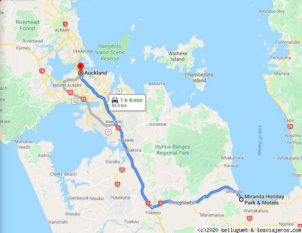 Dia 3 Auckland - Miranda ( Península de Coromandel) 94 km - NUEVA ZELANDA, DOS ISLAS Y UNA AUTOCARAVANA. (5)