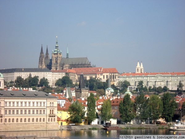 Vista del castillo y de la Catedral de Praga
Vista del castillo y de la catedral de san Vito desde el río Moldava
