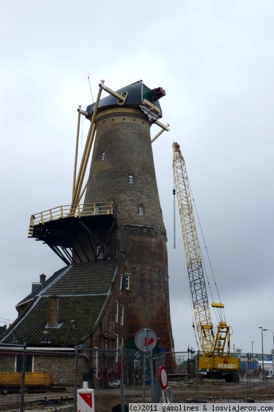 Molino en reconstrucción en Delft
Molino en reconstrucción en las afueras de Delft
