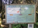 Cartel senderos La Llanía, Hierro