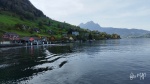 Vista desde el barco en el lago Lucerna, Suiza