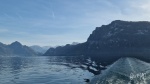 Vista desde el barco en el lago Lucerna, Suiza