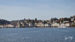 Vista de Lucerna según se llega en barco, Suiza