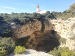 Gran hoyo con el faro de la Alfanzina al fondo