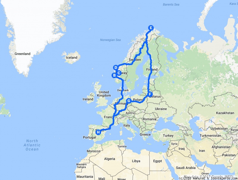 Etapa 1 01/07/17 Madrid-Macon (Francia)  1290 km - En coche desde Madrid por Dinamarca-Noruega-Suecia-Finlandia y Paises Bálticos (1)