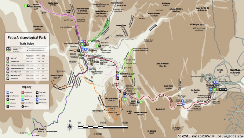 Mapa caminos Petra