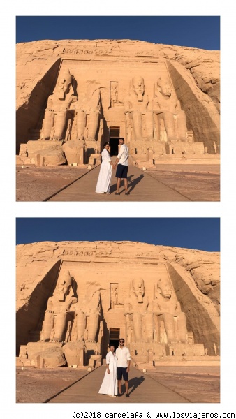 ABU SIMBEL POR LA MAÑANA
Posando por la mañana en Abu Simbel
