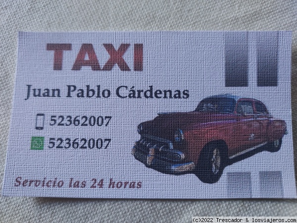 Tarjeta de visita Juan Pablo Cárdenas taxista de Santa Clara
Tarjeta de visita Juan Pablo Cárdenas taxista de Santa Clara Cuba

