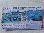 Tarjeta de Visita Casa Frank en Playa Larga (Bahía Cochinos)