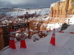 Trail Wall Street cerrado por la nieve en Bryce Canyon