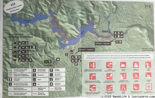 Mapa Parque Nacional Lagos de Plitvice
Mapa que entregan junto a la entrada al Parque.
