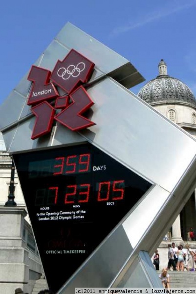 Reloj que cuenta el tiempo que falta para las Olimpiadas de  Londres 2012
Está situado en la plaza de Tralfalgar Square.
