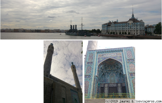 Mezquita y Catedral de la fortaleza
mezquita de San Petersburgo, que es una copia de los templos de Samarcanda y la catedral de la fortaleza de San Pedro y San Pablo.
