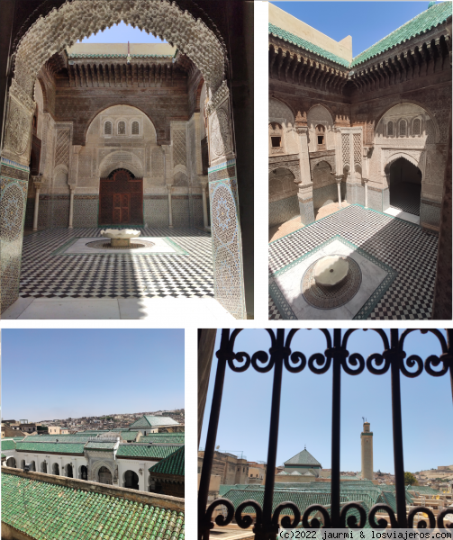 Madrasa Attarine
interior de la Madrasa y vistas desde sus plantas altas al mausoleo de Moulay Idriss y a la mezquita
