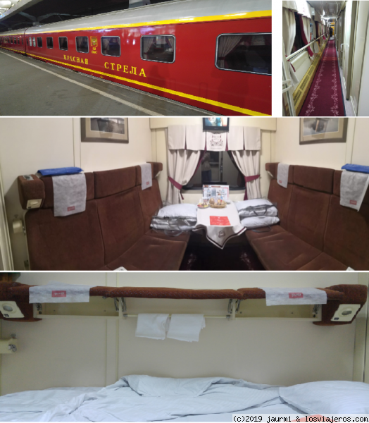 Tren Flecha Roja
imágenes del camarote, tren y cama
