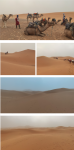 Distintas imágenes del desierto (se nota el mal tiempo y la tormenta de arena)